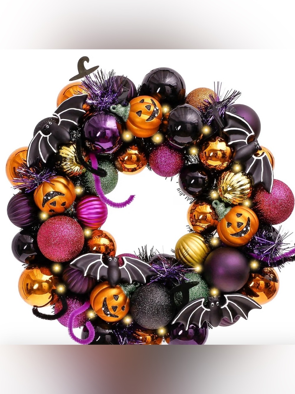 Halloween Purple & Orange Decorative Wreath